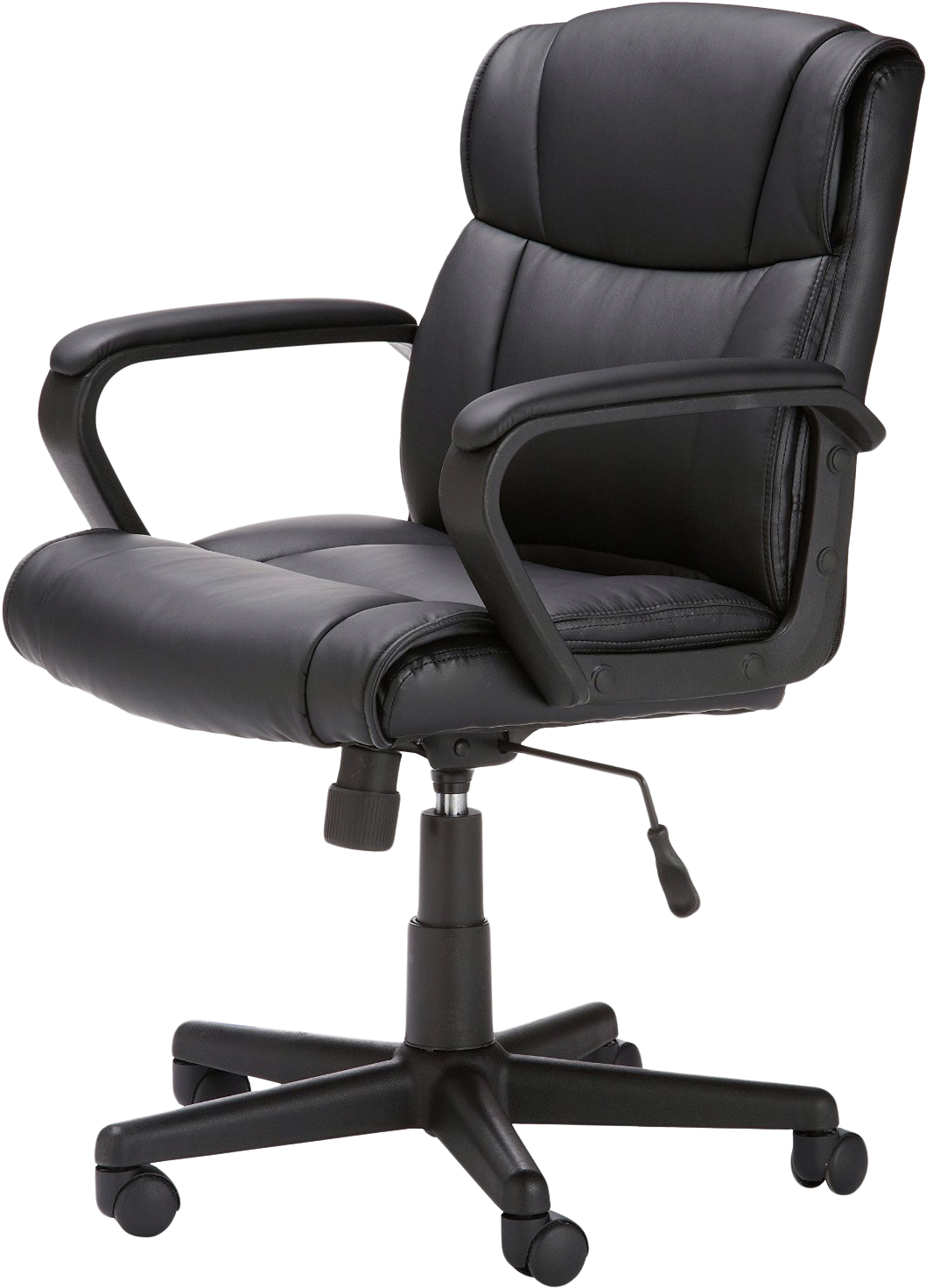 Black Leather Office Chair PNG