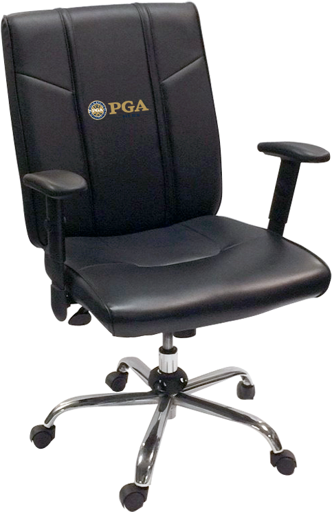 Black Leather Office Chair P G A Logo PNG