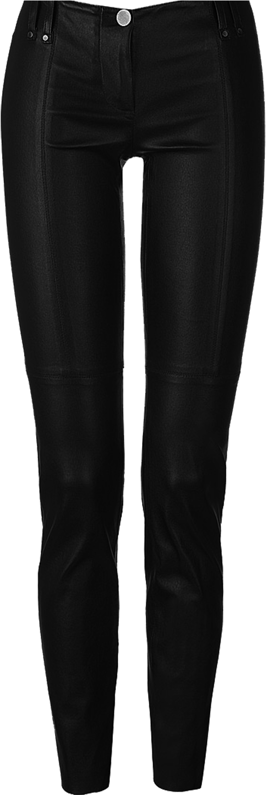 Black Leather Pants Front View PNG