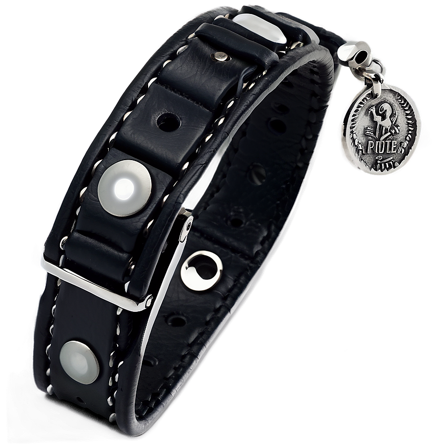 Black Leather Wristband Png Rbn PNG