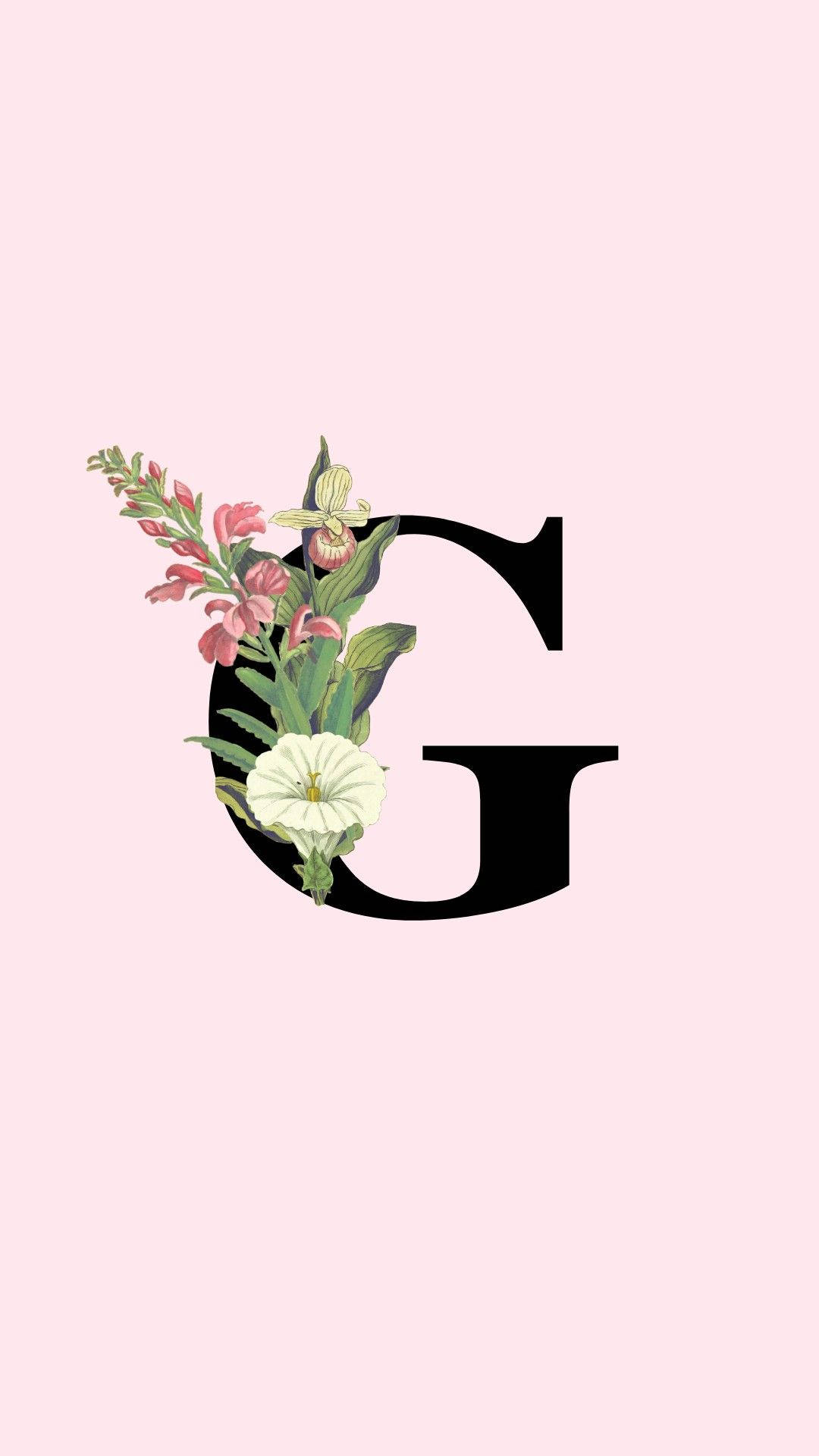Black Letter G Paired With Baby Pink Wallpaper