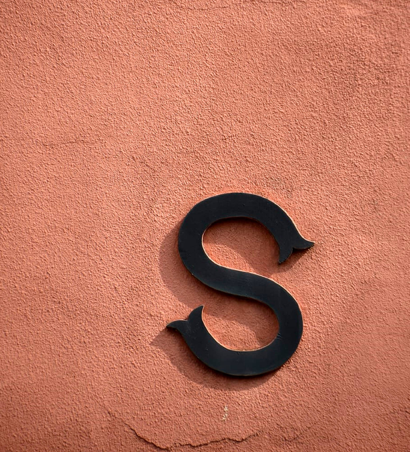 Black Letter S On Pink Wall