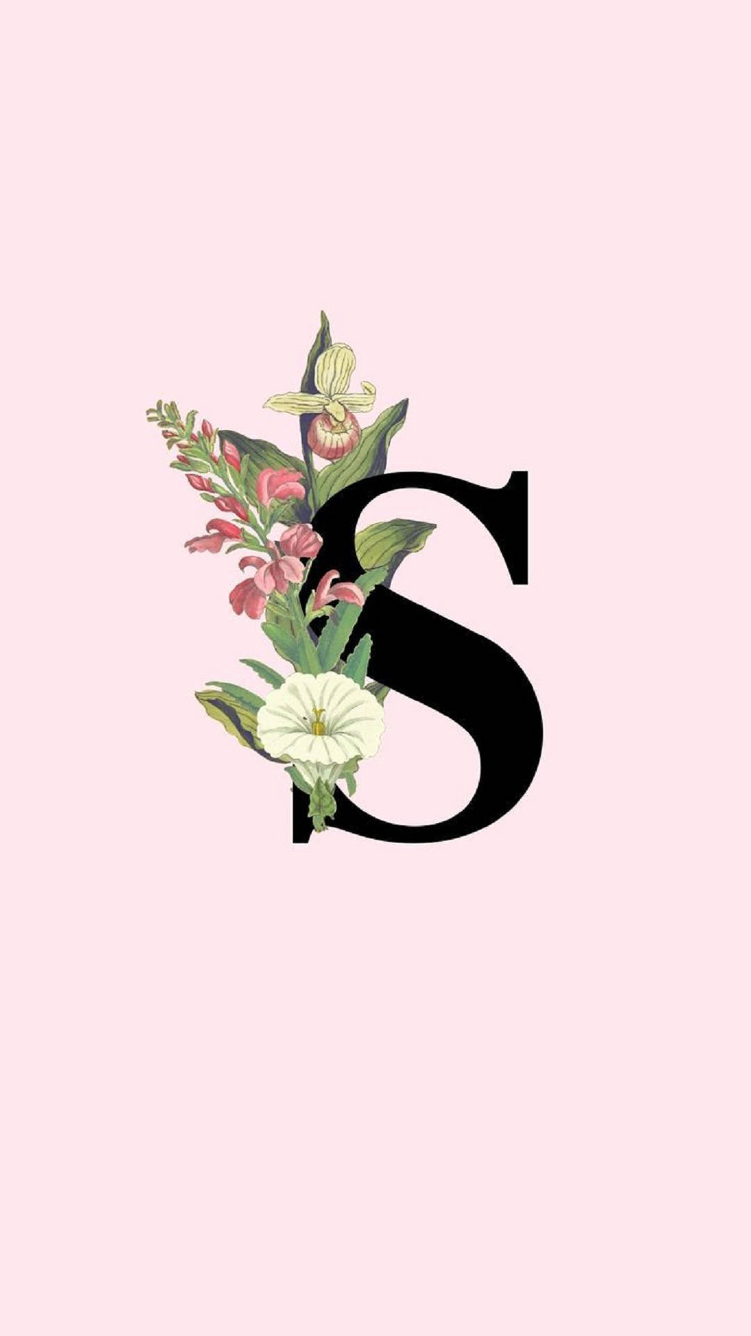 Black Letter S With Flower