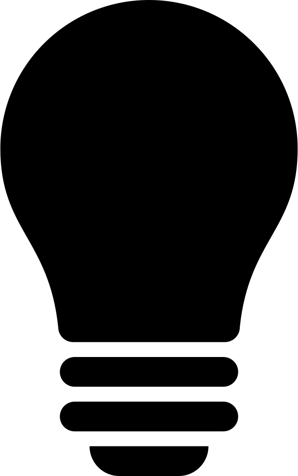 Black Lightbulb Icon PNG