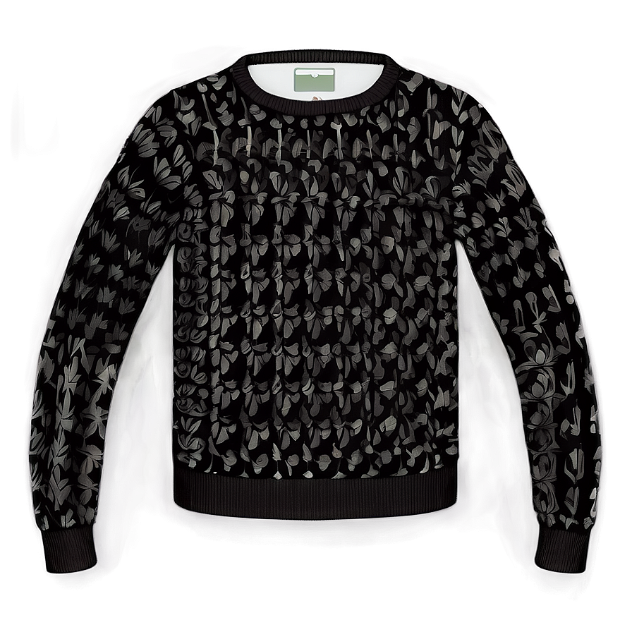 Black Lightweight Sweater Png Hea68 PNG