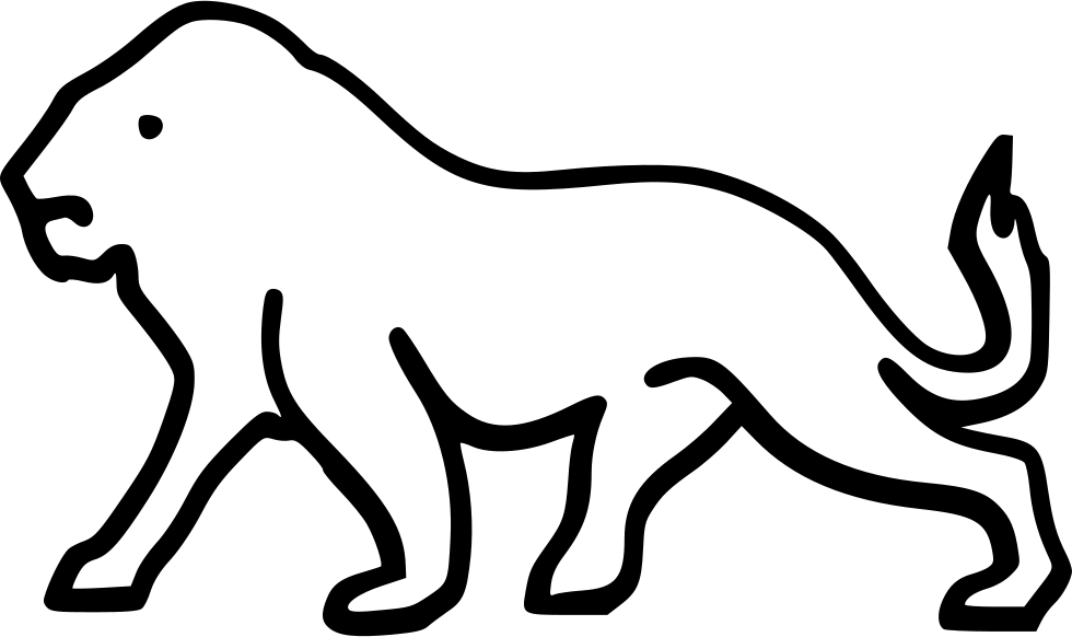 Black Lion Silhouette Outline PNG