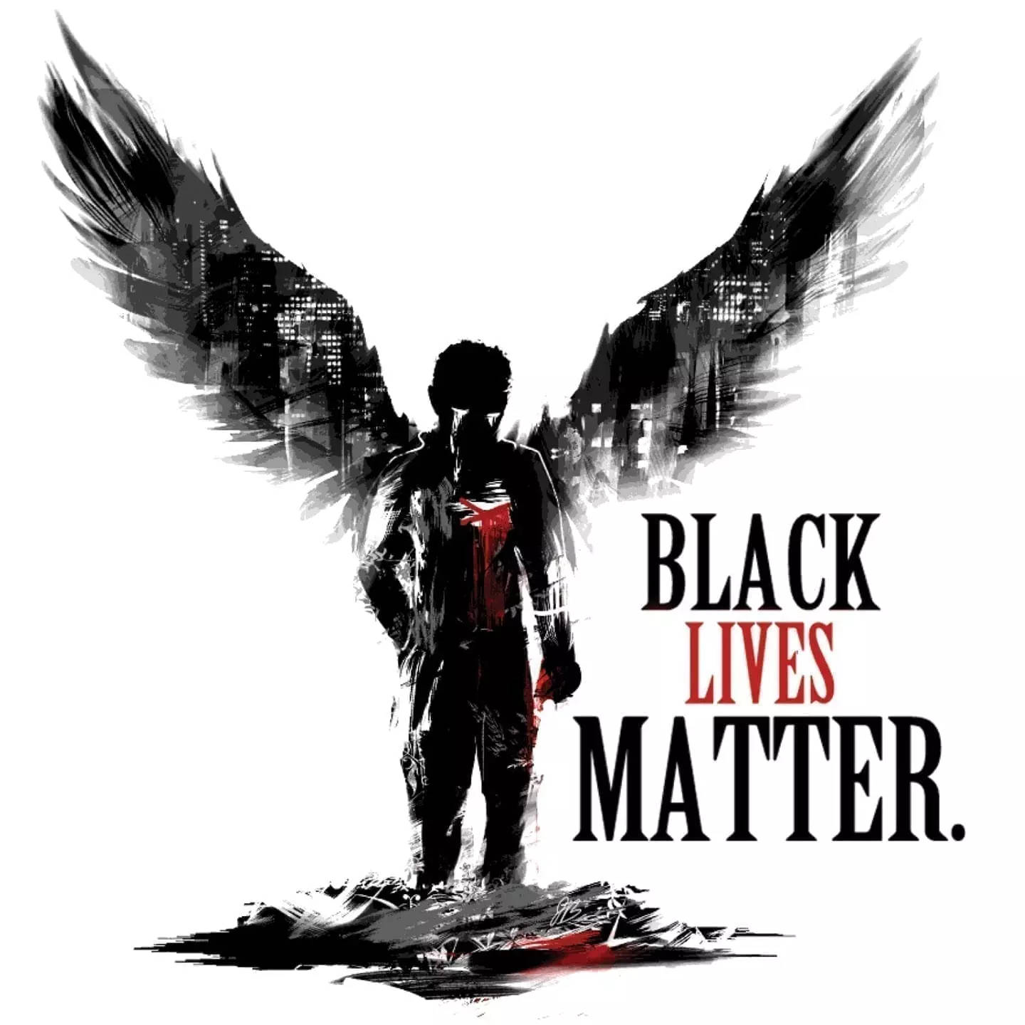 Black Lives Matter Angel Art Picture