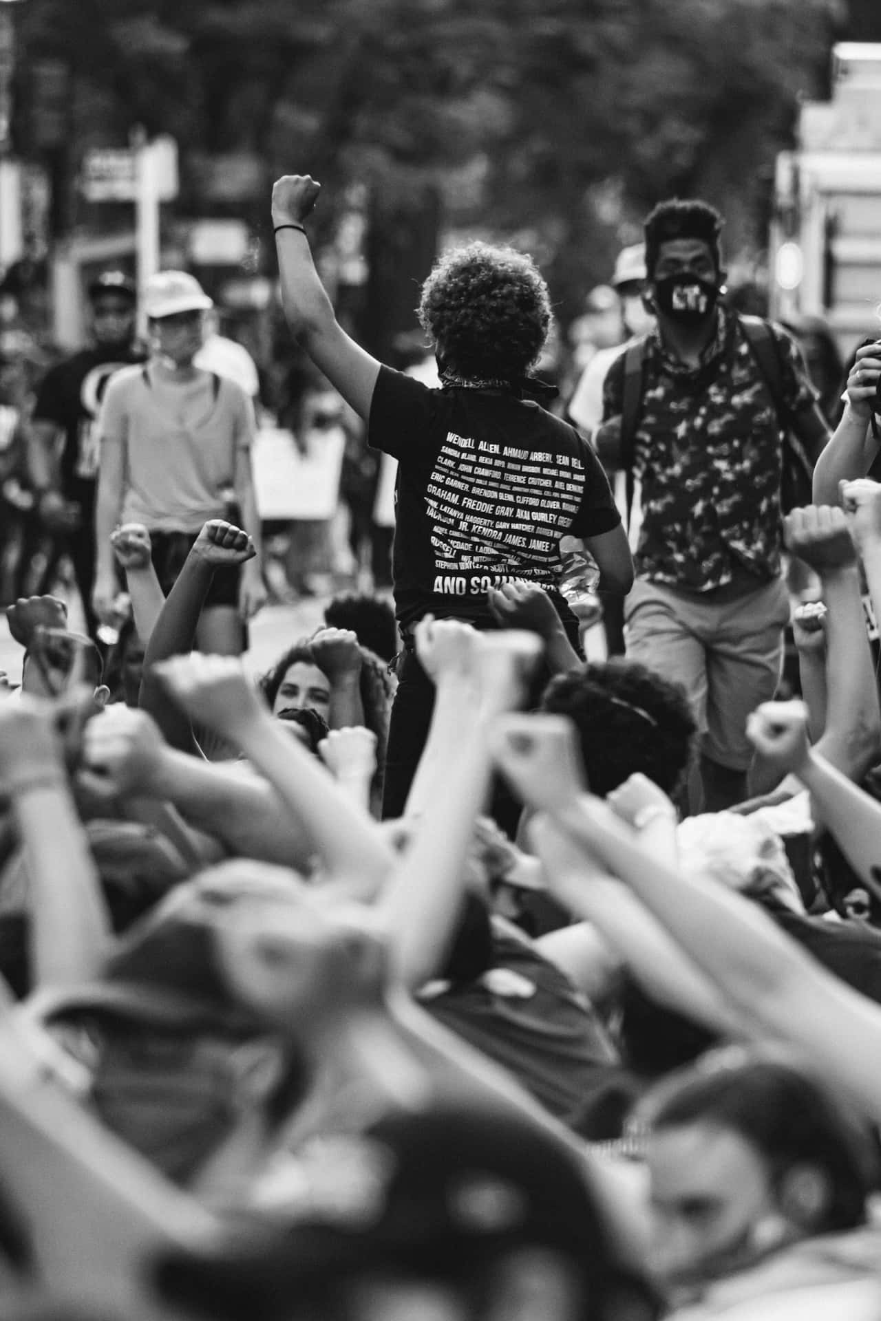 Black Lives Matter Protest Raised Fists Wallpaper