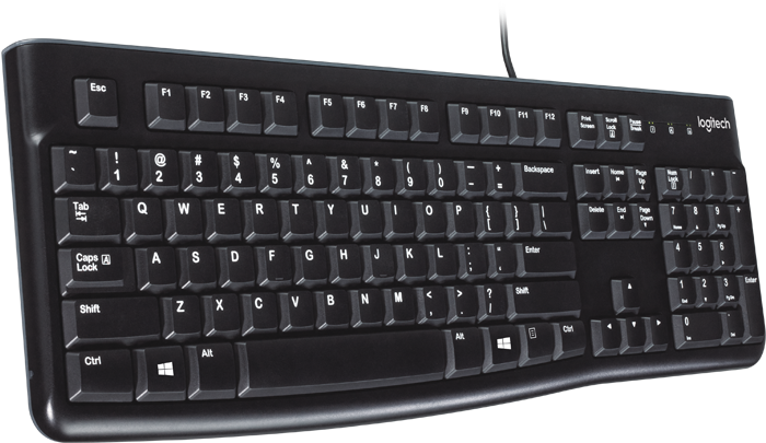 Black Logitech Keyboard Isolated PNG