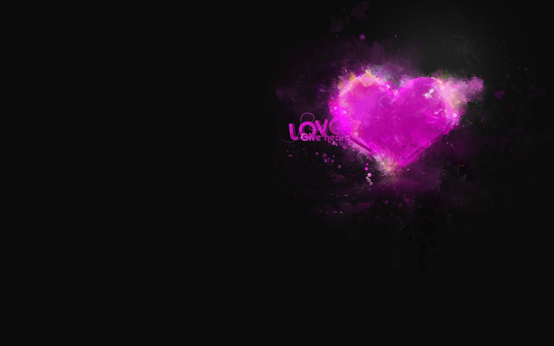 Black Love Pink Heart Wallpaper