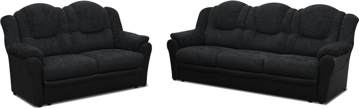 Black Loveseatand Sofa Set PNG