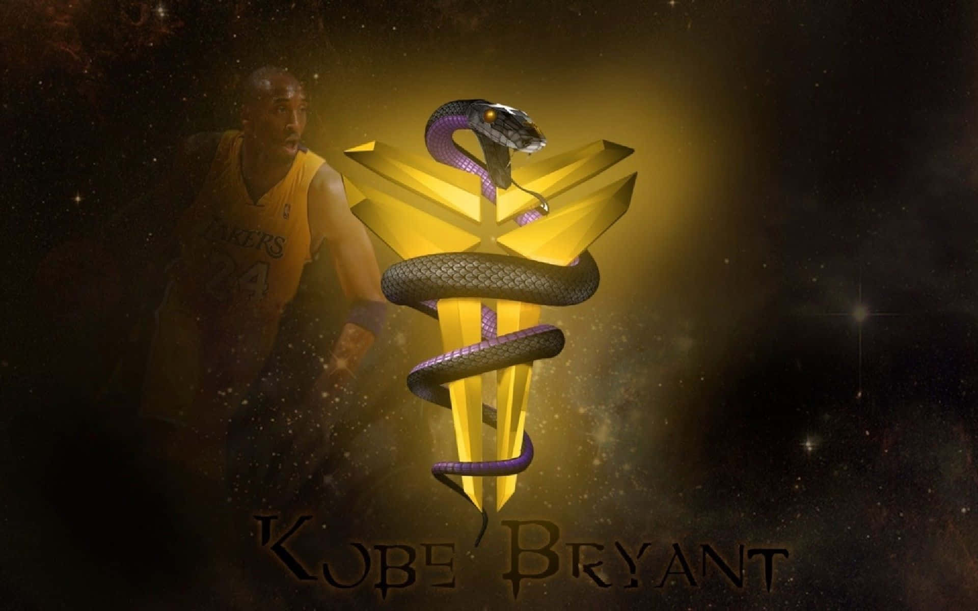 Logoet for Kobe Bryant med en gylden slange prydder en sort baggrund Wallpaper