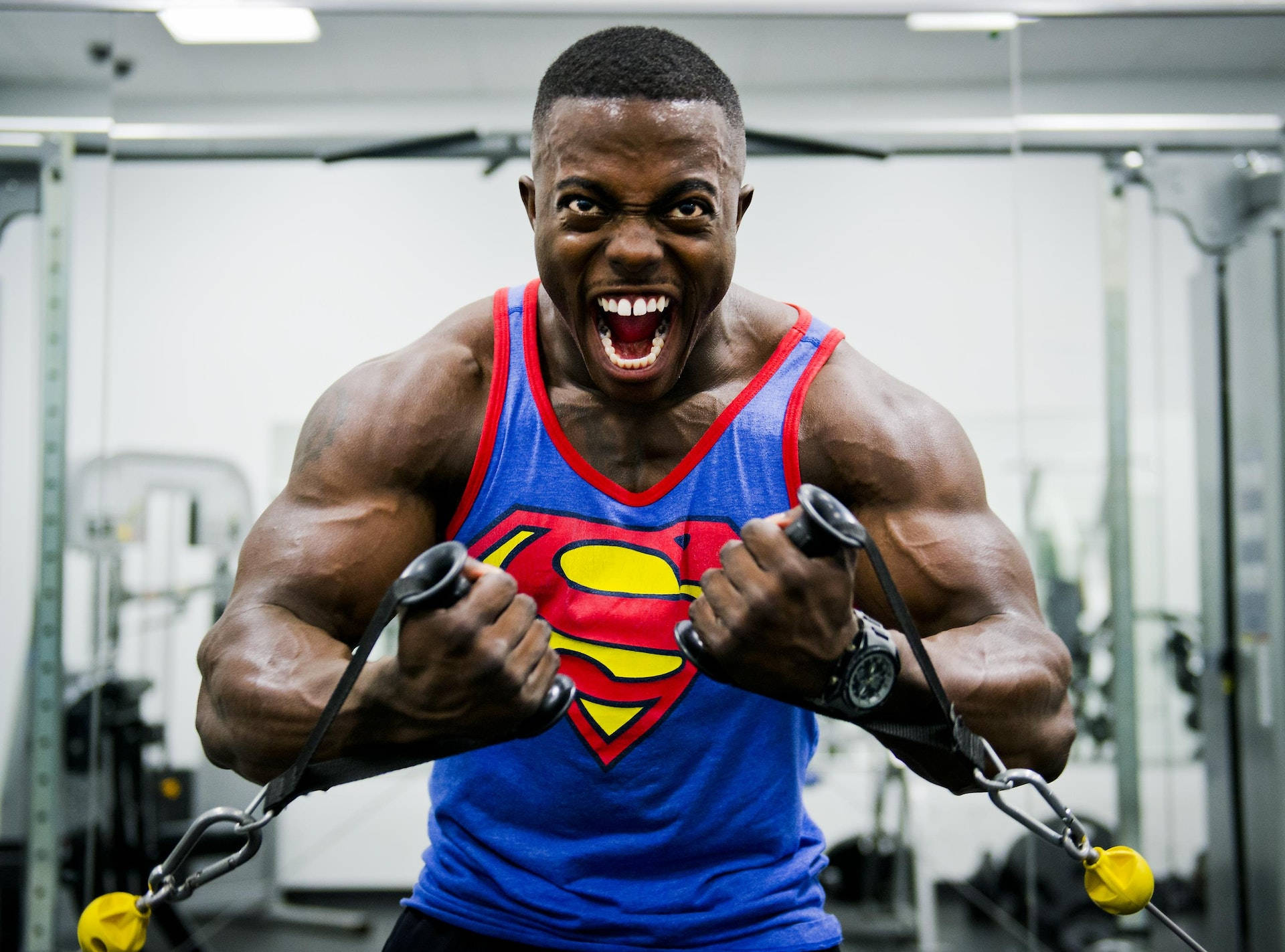 Black Man Super Strength Background
