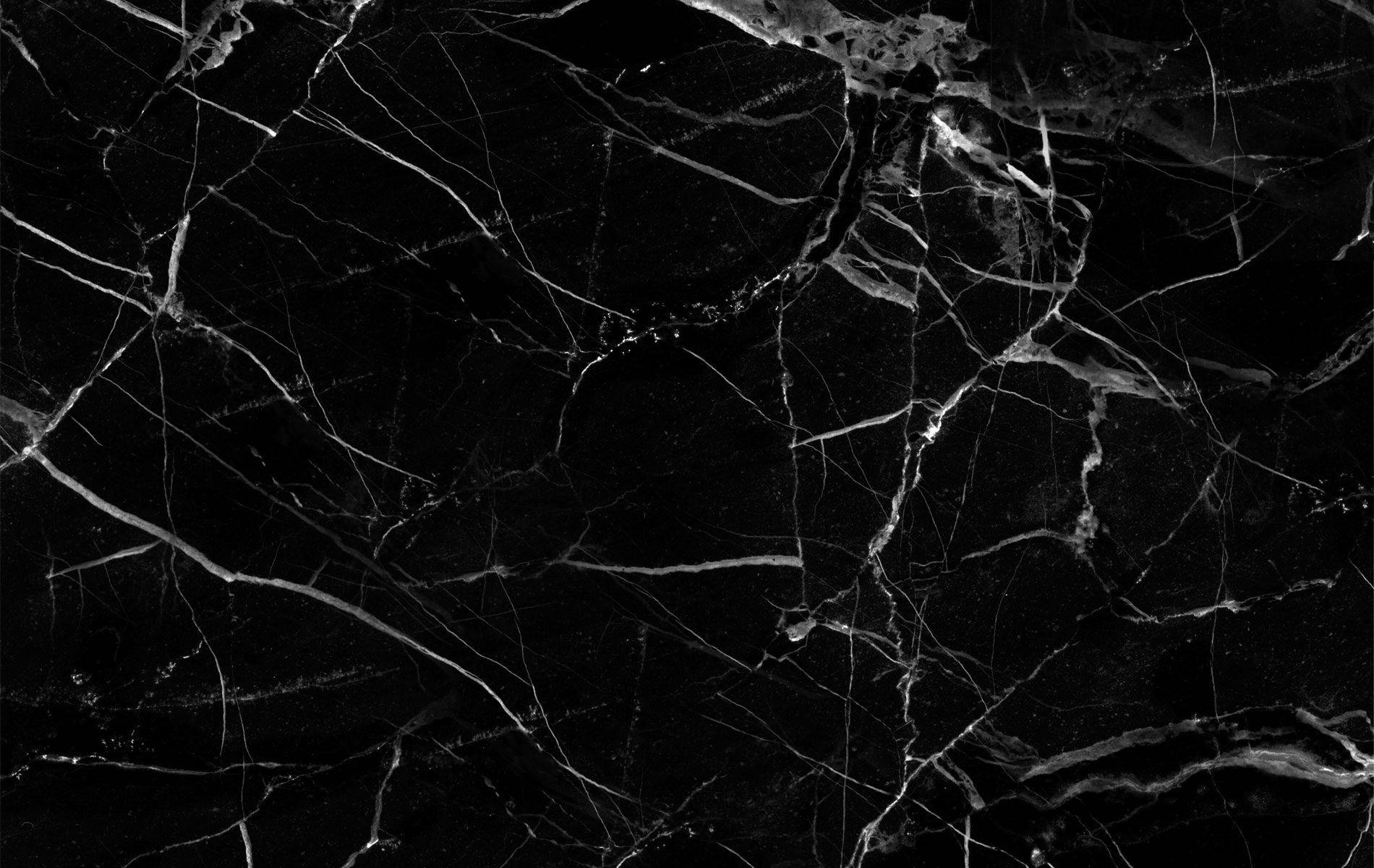Black Marble Texture With White Veins Wallpaper