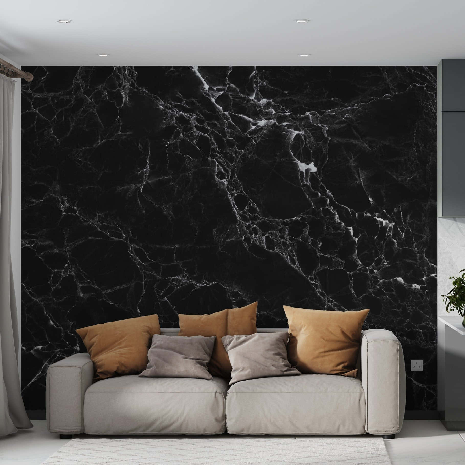Black Marble Background And Armchair