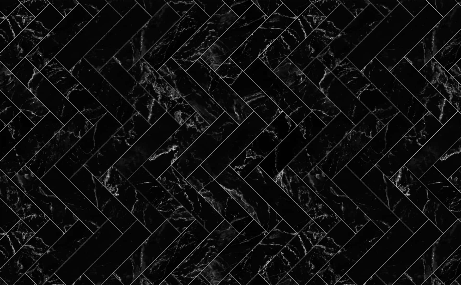 Black Marble Herringbone Pattern Wallpaper