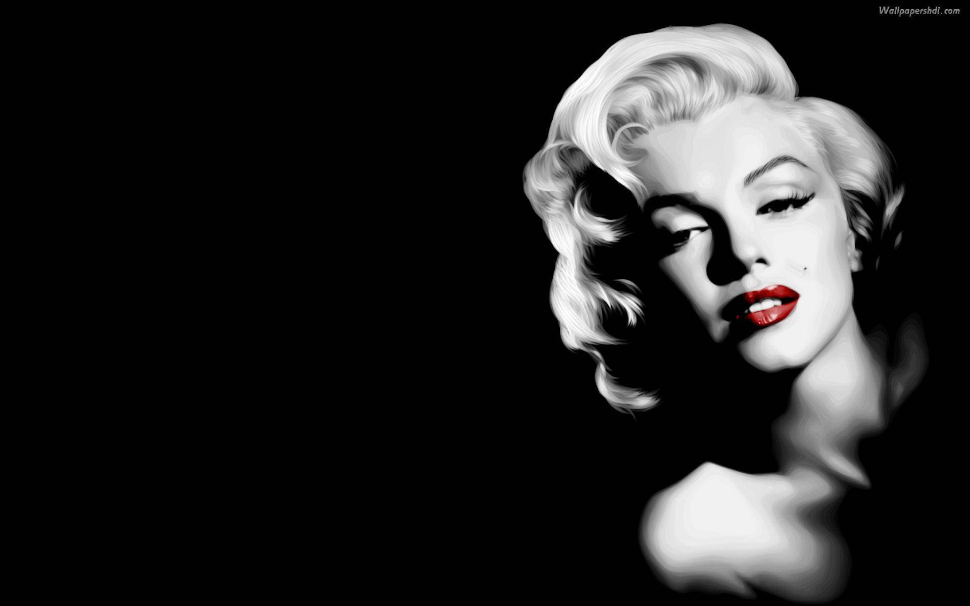 Black Marilyn Monroe Side Portrait Wallpaper