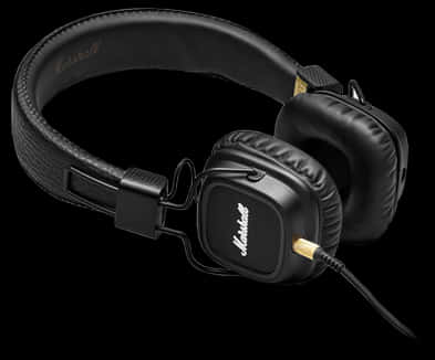 Black Marshall Headphones PNG