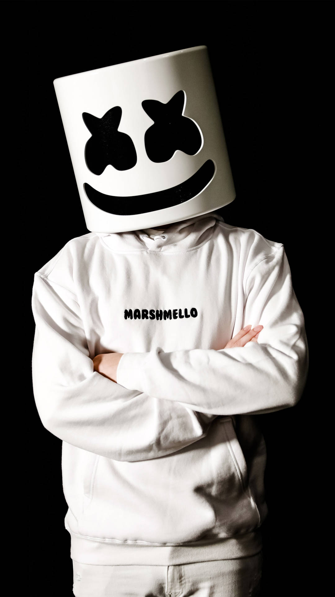 Black Marshmello With Crossed Arms Wallpaper