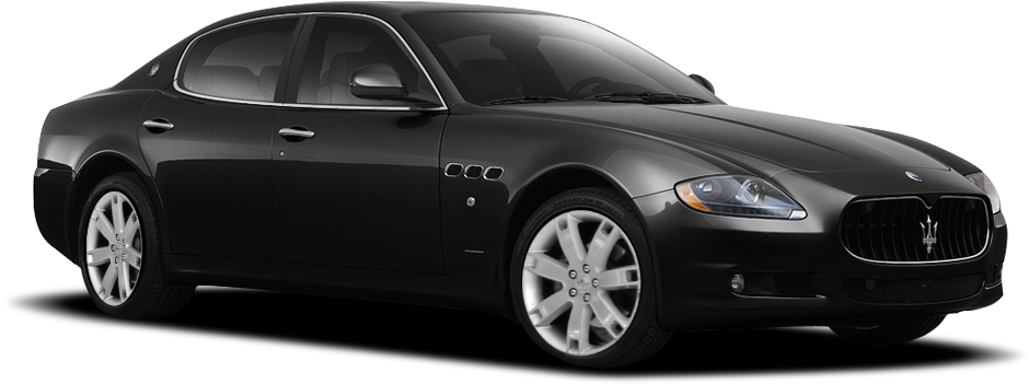 Black Maserati Quattroporte Side View PNG