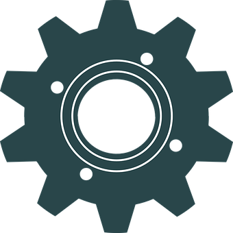 Black Mechanical Gear Icon PNG