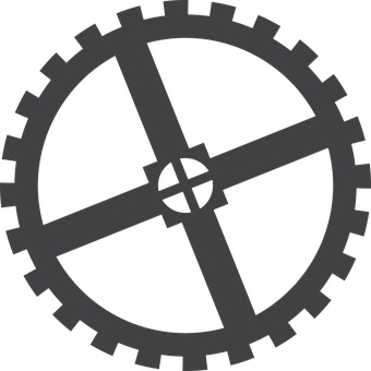 Black Mechanical Gear Icon PNG