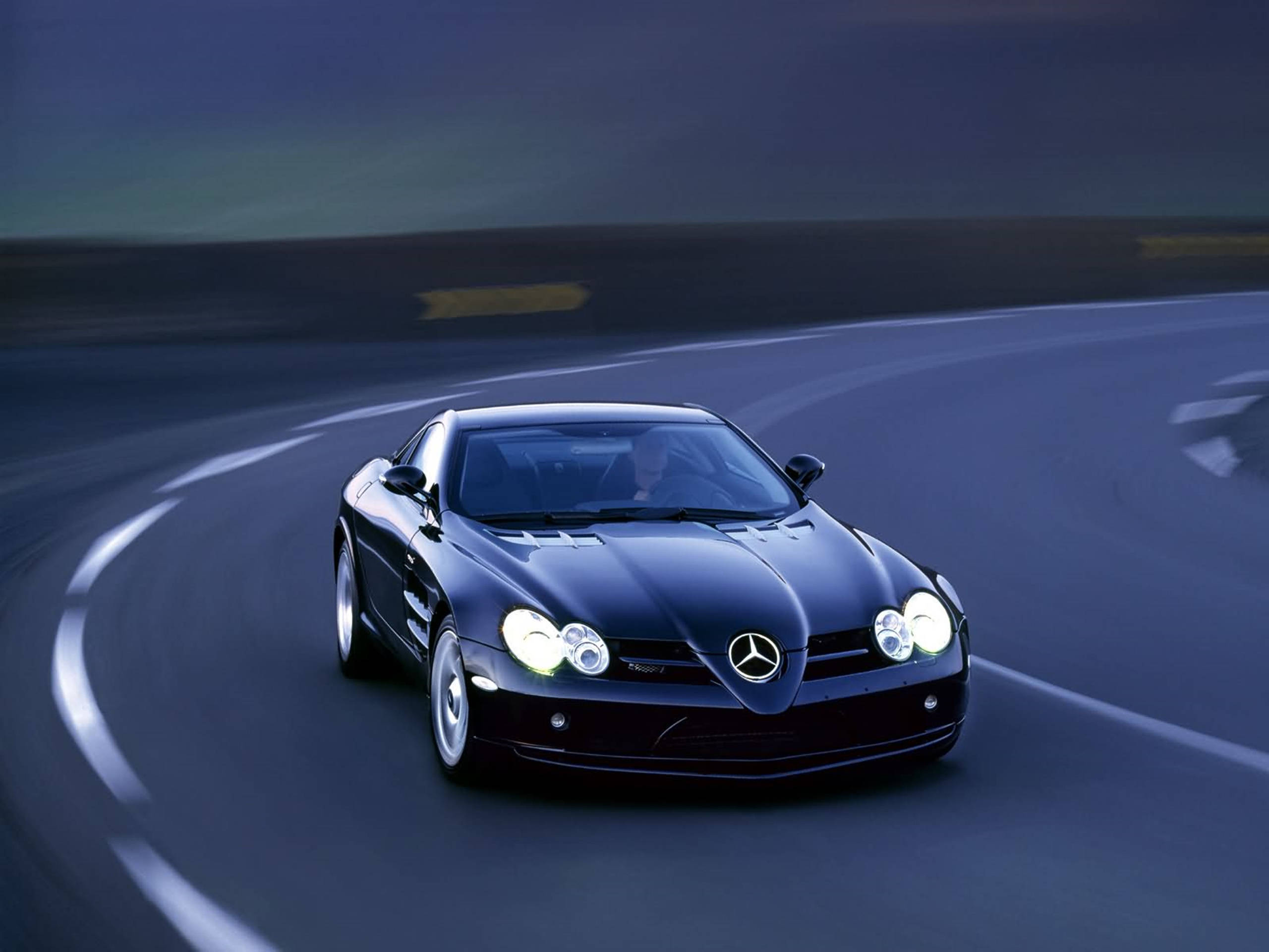 Caption: Sleek Black Mercedes-Benz Coupe in High Definition Wallpaper