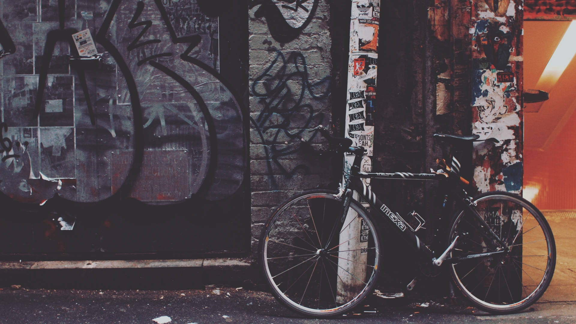Black Mexa Road Bike Graffiti Wall Wallpaper