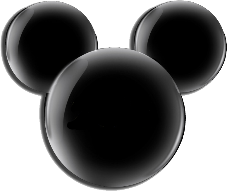 Black Mickey Mouse Ears Icon PNG