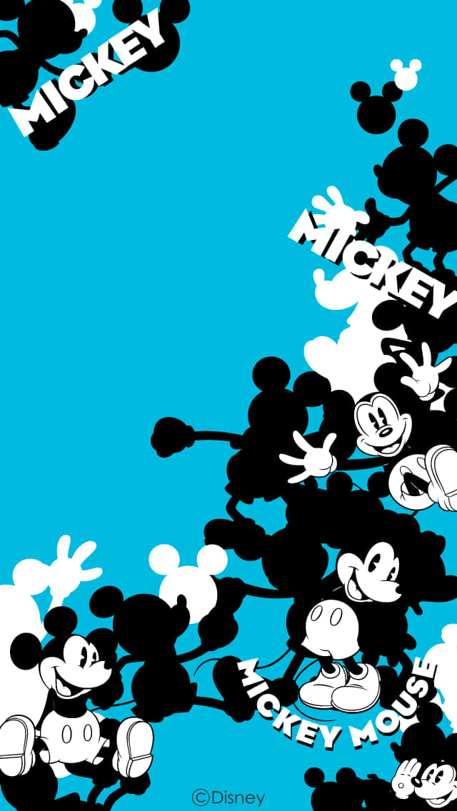 Styladin Smartphone Med Denna Svarta Mickey Mouse-telefon Wallpaper