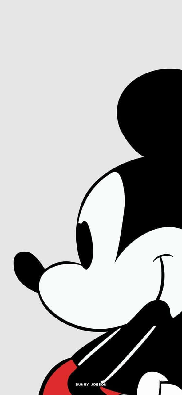 Sort Mickey Mouse Telefon 592 X 1280 Wallpaper