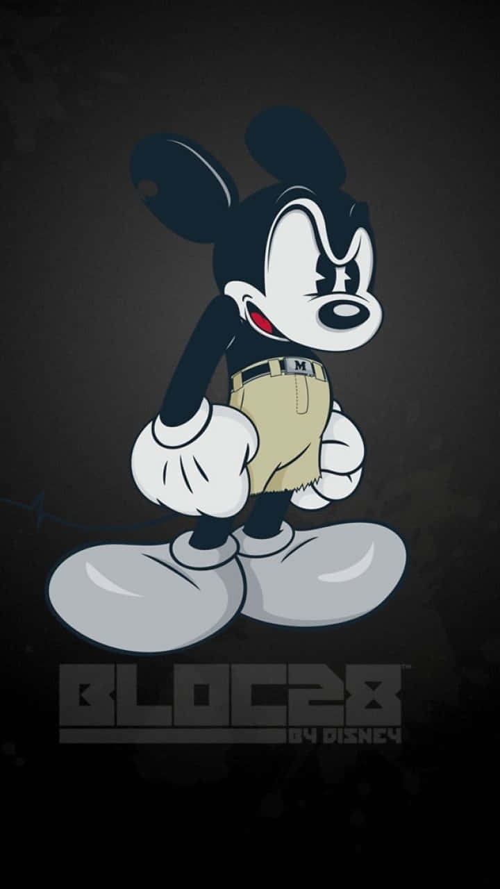 Get Your Hands On the Latest Black Mickey Mouse Phone! Wallpaper