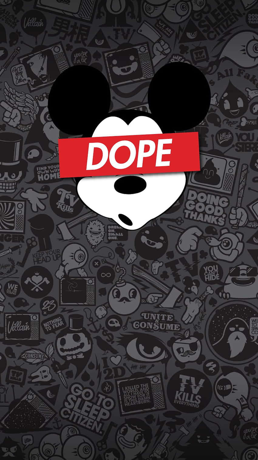 "Unlock your Disney magic with the Black Mickey Mouse Phone!" Wallpaper