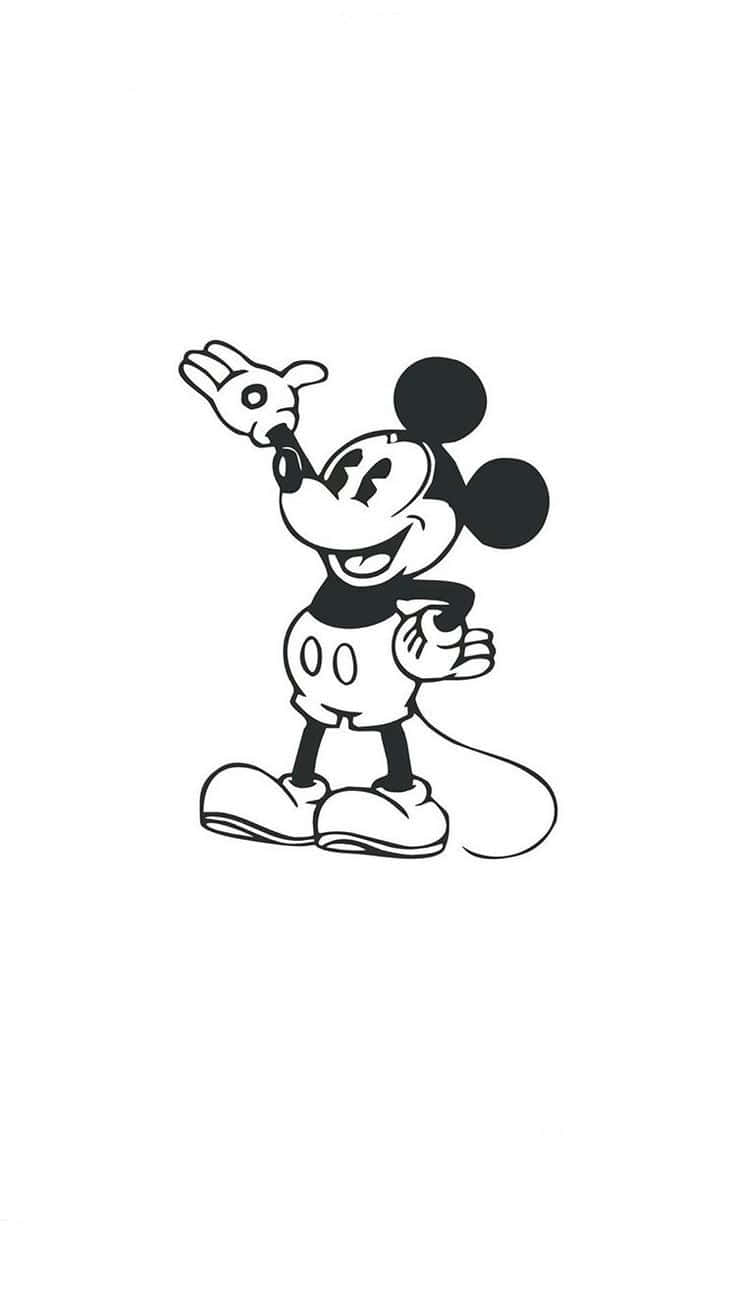 Se skarpt ud med den sorte Mickey Mouse telefon tapet! Wallpaper