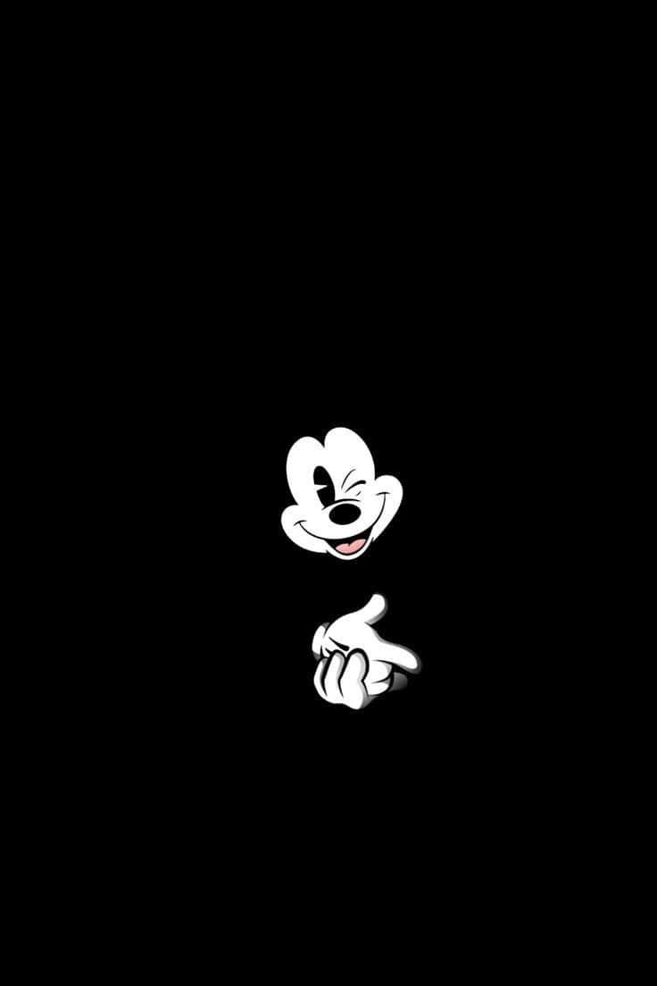 ¡demuestratu Pasión Por Disney Con Este Teléfono Negro De Mickey Mouse! Fondo de pantalla