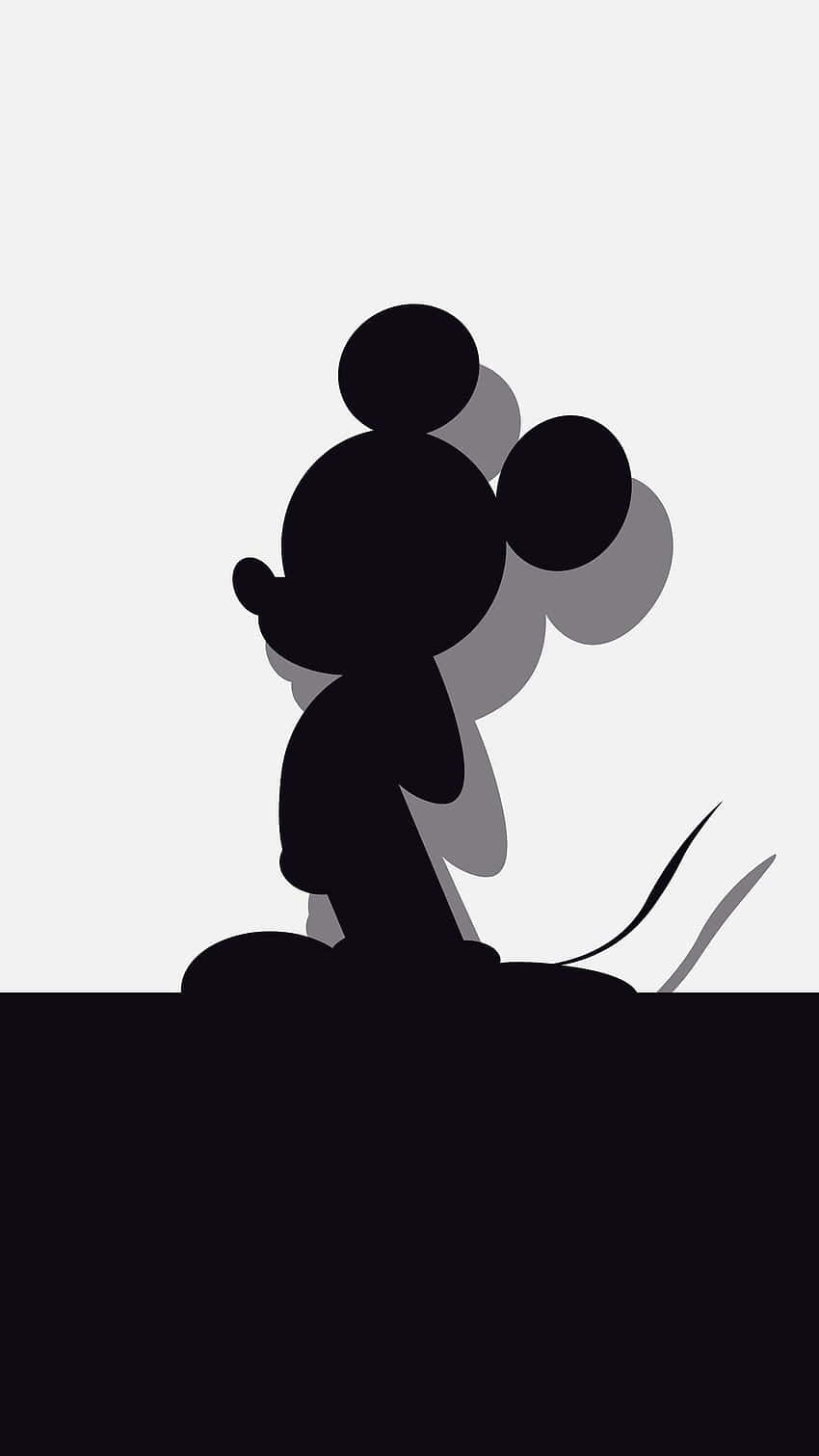 Get the Cute and Fun Disney Look with the Black Mickey Mouse Phone Wallpaper