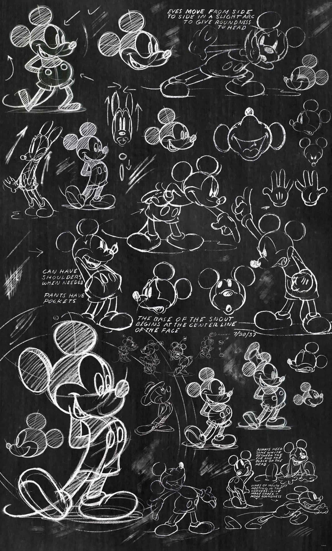 Telefone Mickey Mouse Preto 1204 X 2000 Papel de Parede