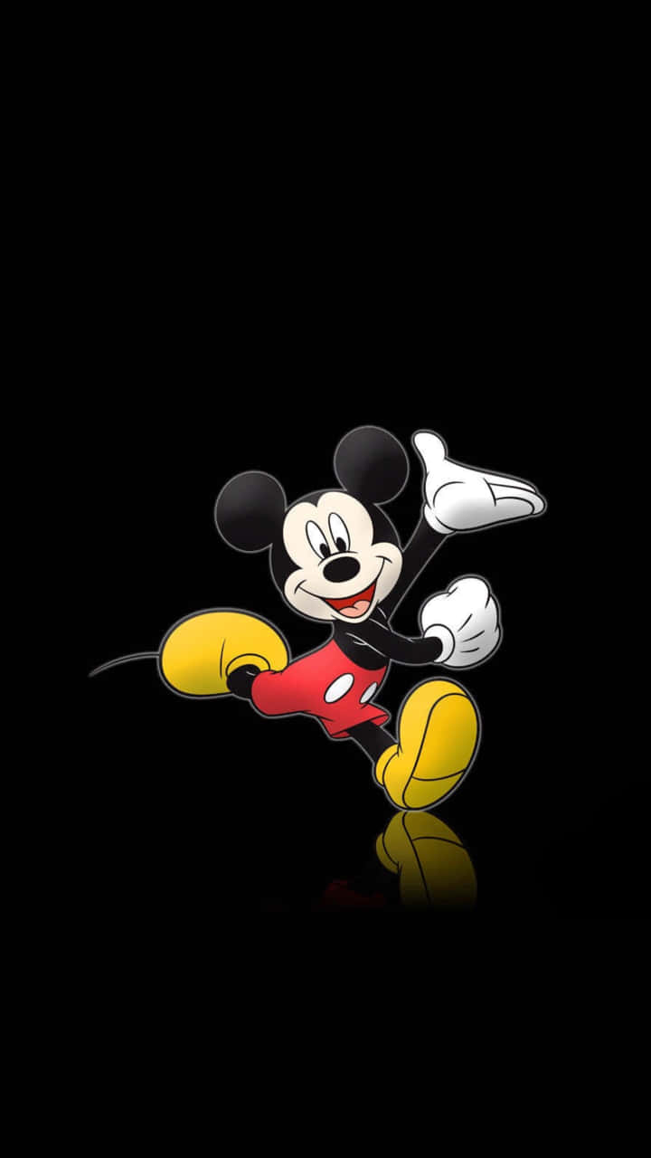 "Stay Stylish With A Black Mickey Mouse Phone!" Wallpaper