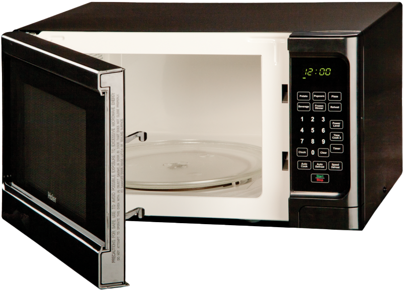 Black Microwave Oven Open Door PNG