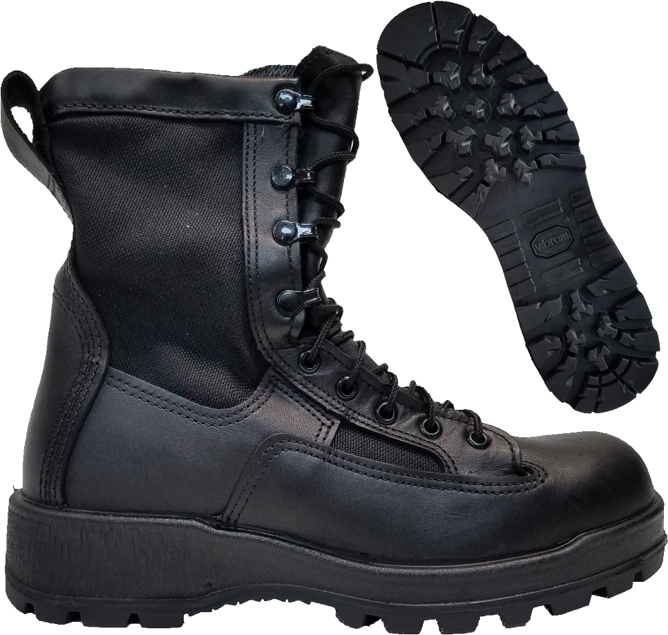 Black Military Combat Boot PNG