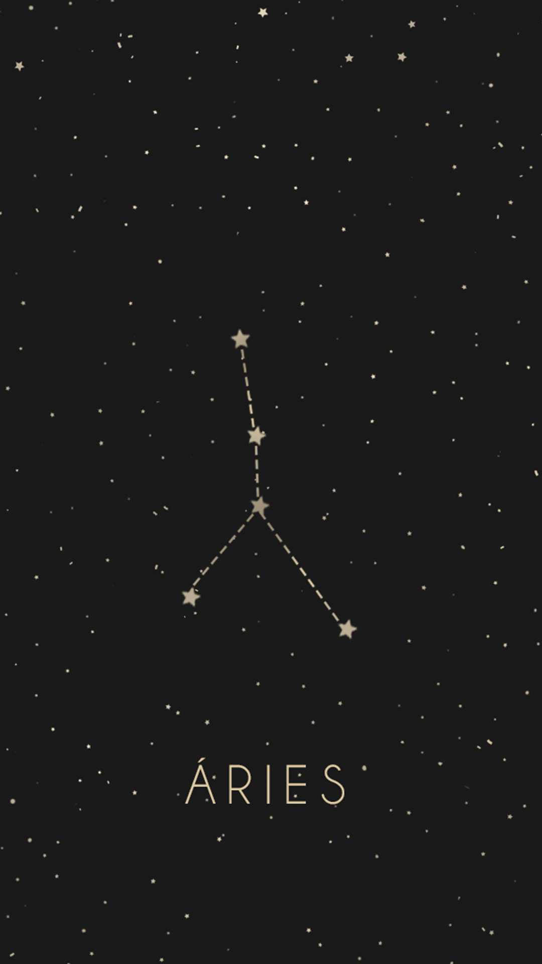 Signode Constelación De Estrella De Aries Minimalista En Negro. Fondo de pantalla