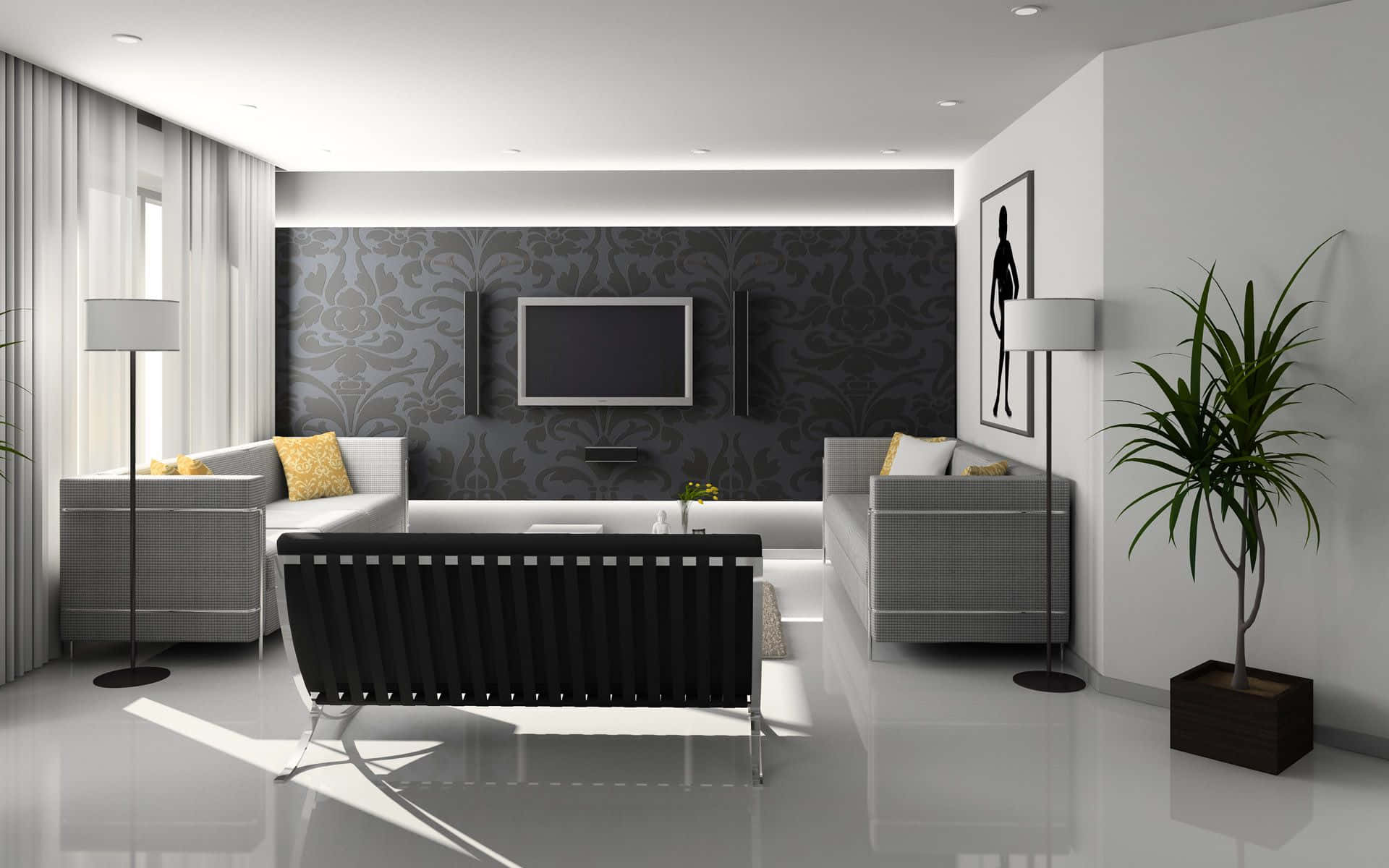 Black Minimalist House Interior Design Picture