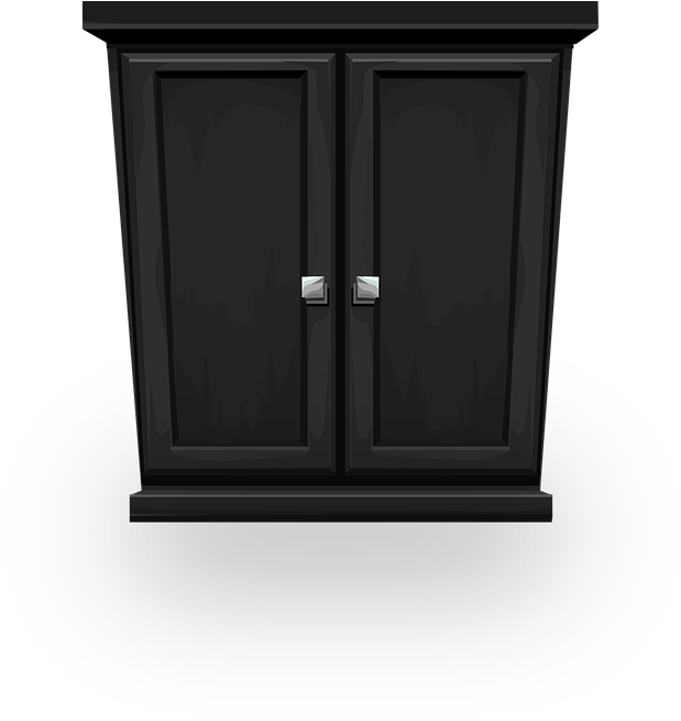 Black Modern Cupboard Closet Design PNG