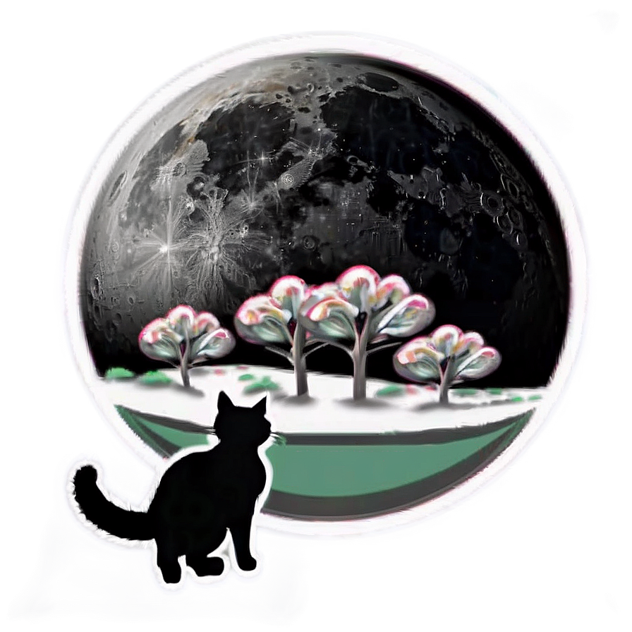 Black Moon And Cat Png 06252024 PNG