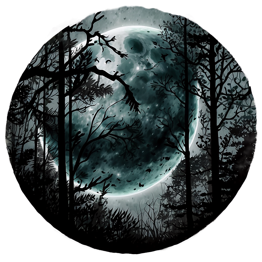 Download Black Moon And Forest Png 06252024 | Wallpapers.com