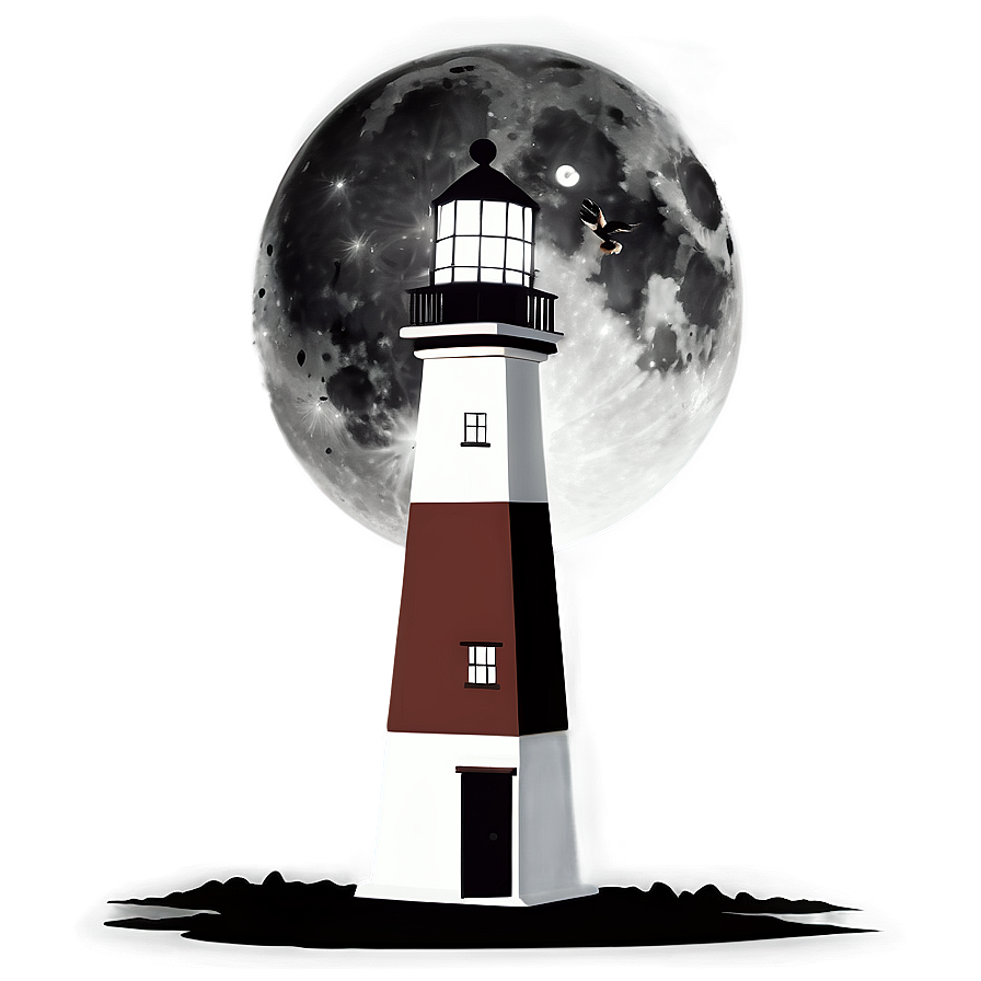 Black Moon And Lighthouse Png Abj PNG