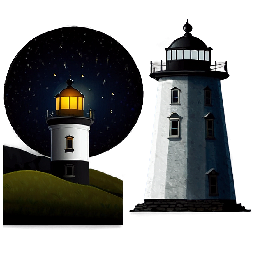 Black Moon And Lighthouse Png Bec PNG