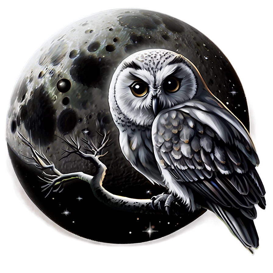 Black Moon And Owl Png Dgm82 PNG