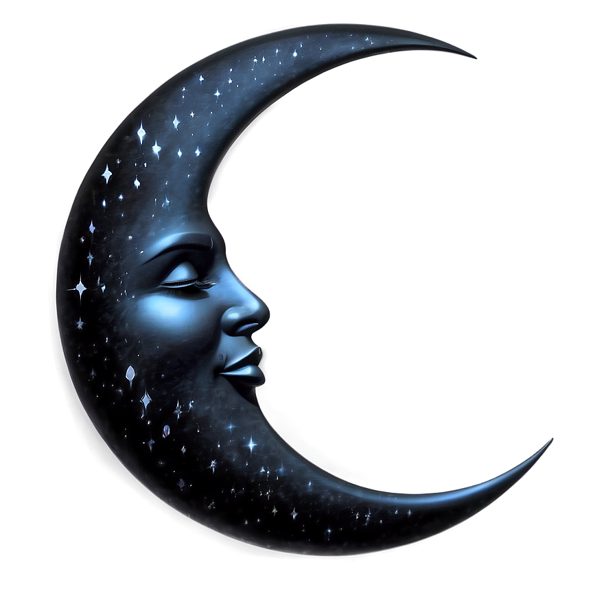 Black Moon And Stars Png 06252024 PNG