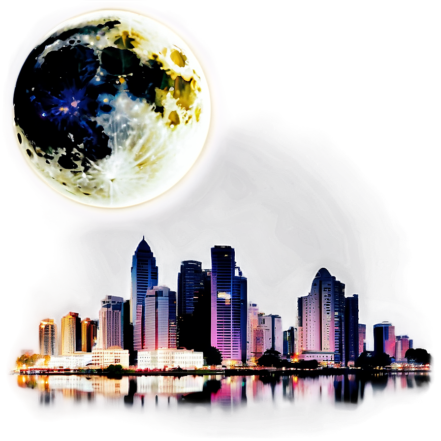 Black Moon Over City Png 5 PNG